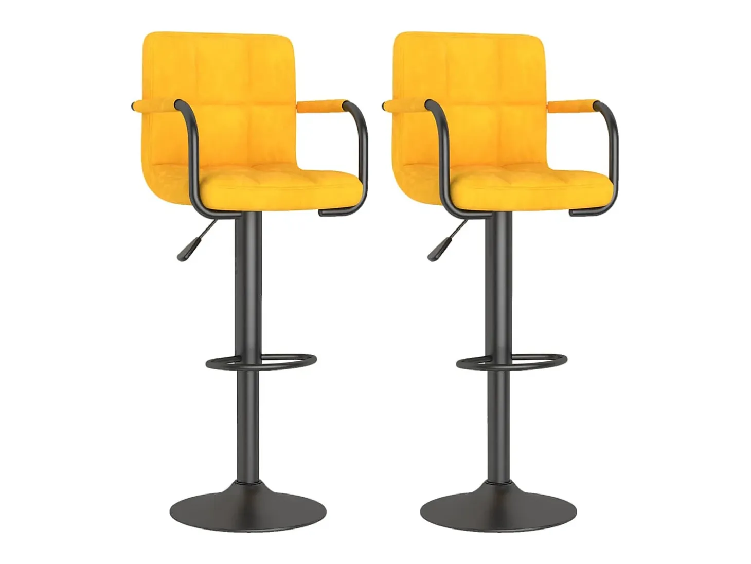 Taburetes de cocina 2 unidades terciopelo amarillo mostaza