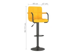 Taburetes de cocina 2 unidades terciopelo amarillo mostaza
