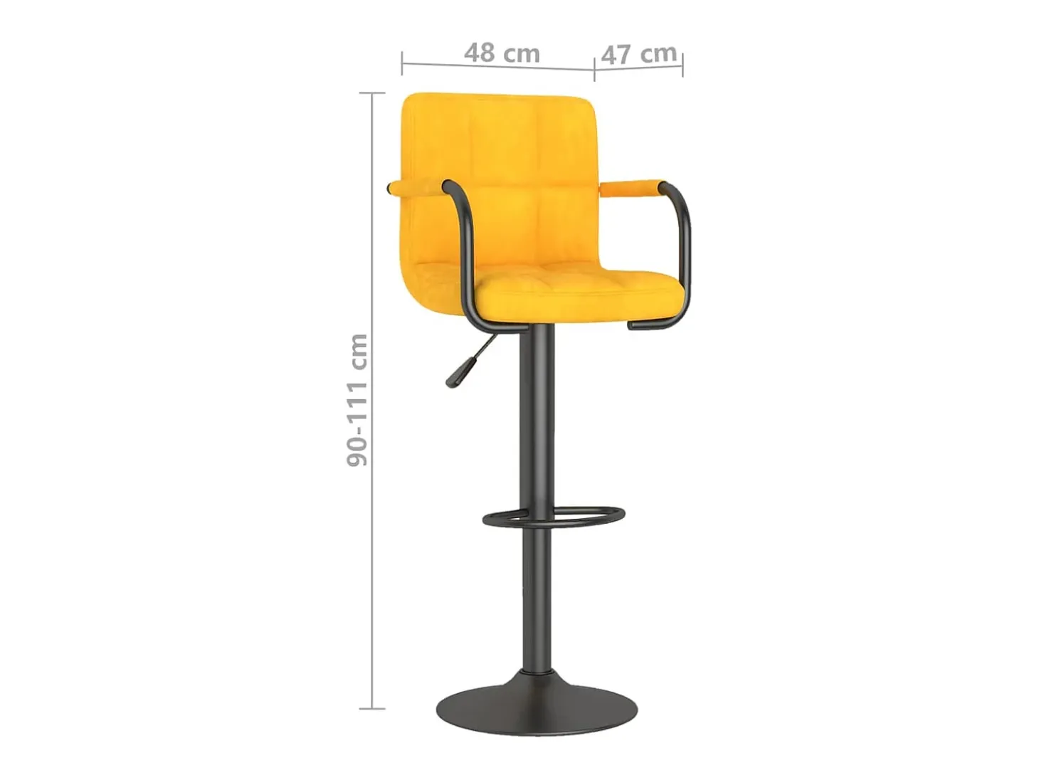 Taburetes de cocina 2 unidades terciopelo amarillo mostaza