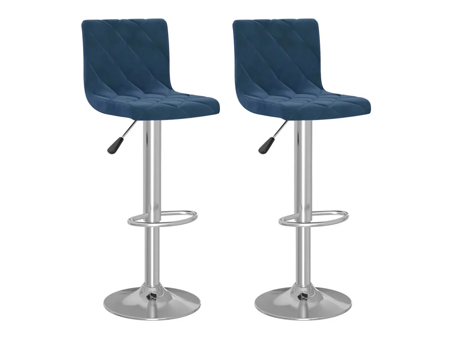 Taburetes de cocina 2 unidades terciopelo azul