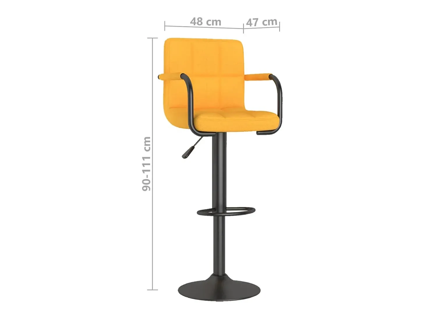 Taburetes de cocina 2 unidades tela amarillo mostaza