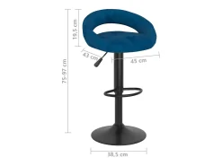 Taburetes de cocina 2 unidades terciopelo azul