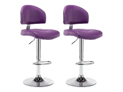 Taburetes de cocina 2 unidades cuero sintético morado