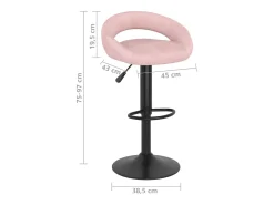 Taburetes de cocina 2 unidades terciopelo rosa