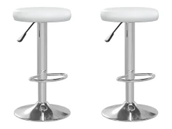 Taburetes de cocina 2 unidades cuero sintético blanco