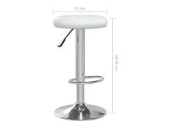 Taburetes de cocina 2 unidades cuero sintético blanco