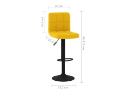 Taburetes de cocina 2 unidades terciopelo amarillo mostaza