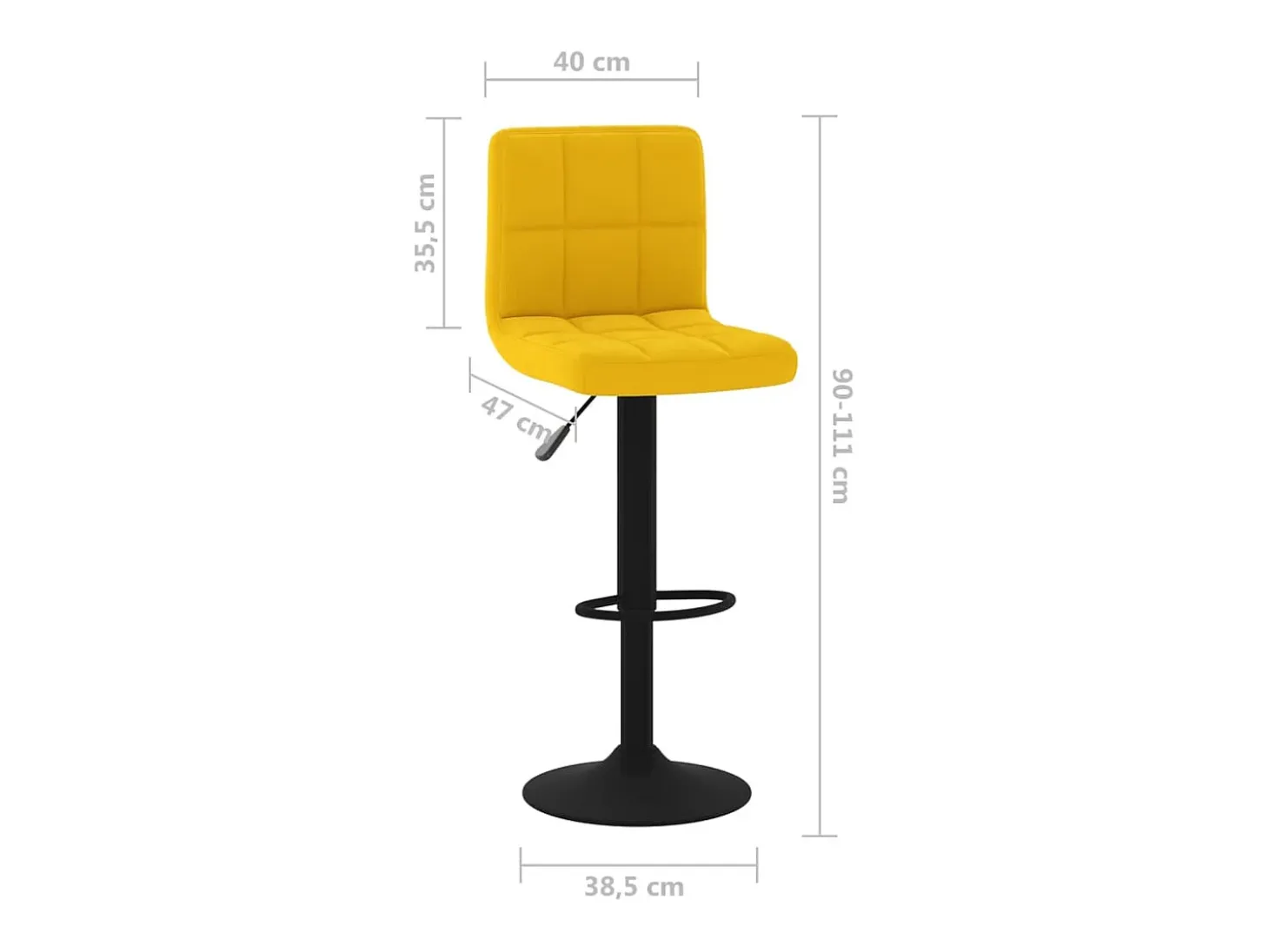 Taburetes de cocina 2 unidades terciopelo amarillo mostaza