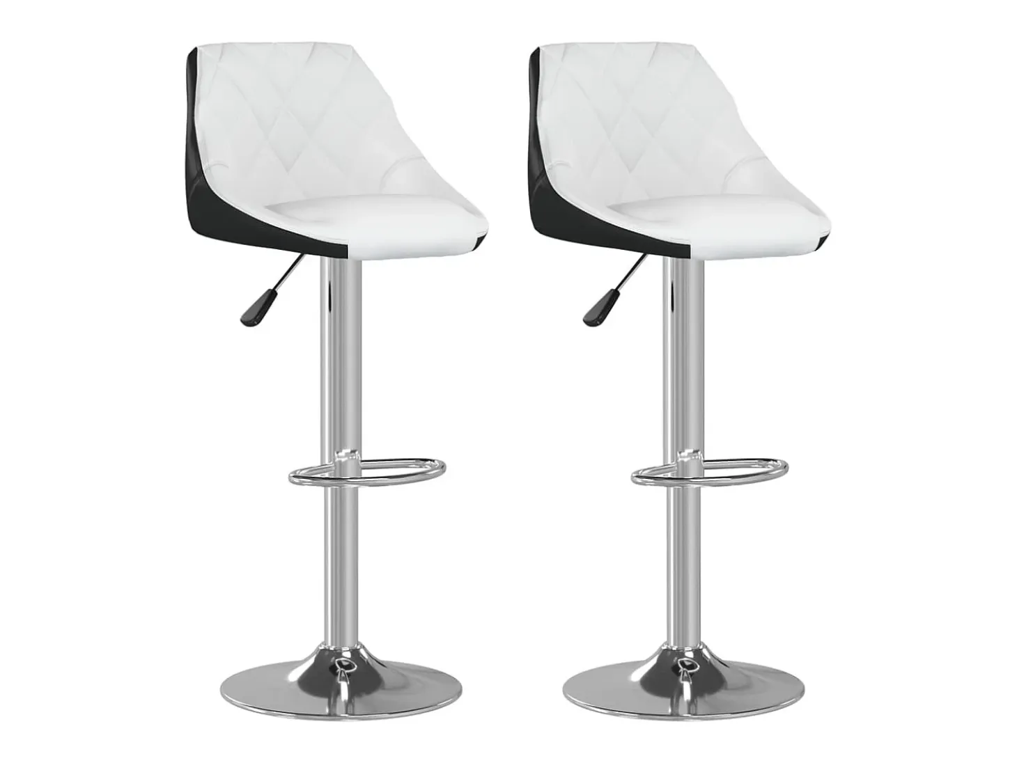 Taburetes de cocina 2 unidades cuero sintético blanco y negro
