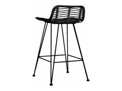 Taburetes de cocina 2 unidades ratán negro