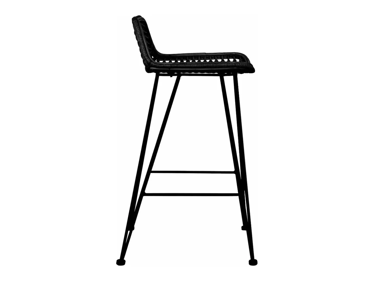Taburetes de cocina 2 unidades ratán negro