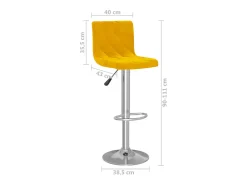 Taburetes de cocina 2 unidades terciopelo amarillo mostaza