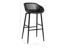 Taburetes de cocina 2 unidades negro