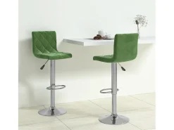Taburetes de cocina 2 unidades terciopelo verde oscuro