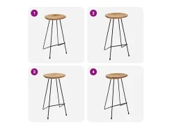 Taburetes de cocina 2 unidades madera maciza de teca