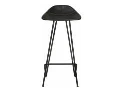 Taburetes de cocina 2 unidades cuero auténtico negro
