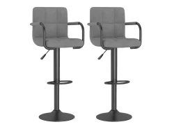 Taburetes de cocina 2 unidades terciopelo gris claro
