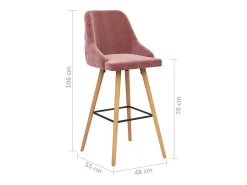 Taburetes de cocina 2 unidades terciopelo rosa