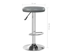 Taburetes de cocina 2 unidades cuero sintético gris