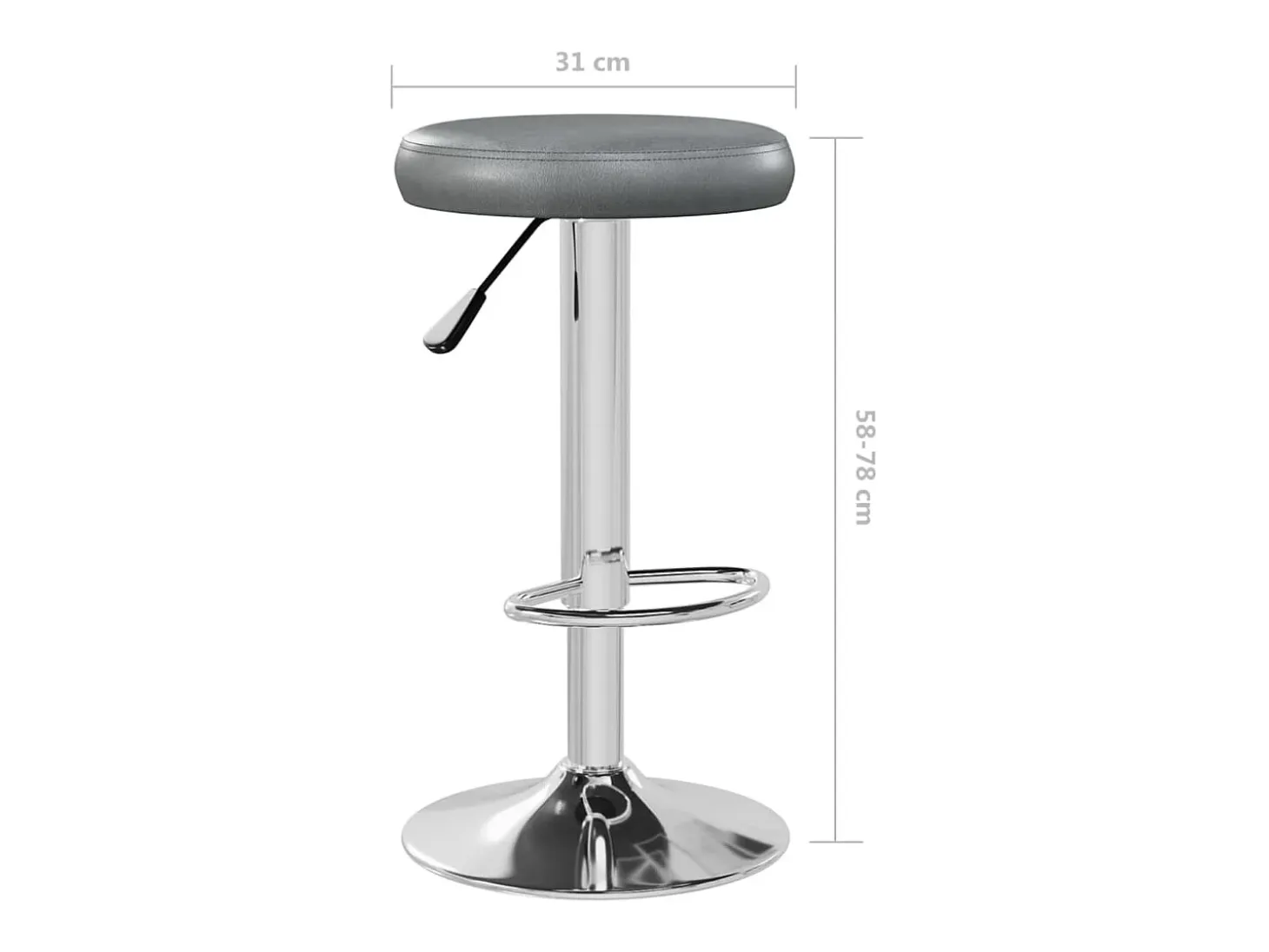 Taburetes de cocina 2 unidades cuero sintético gris