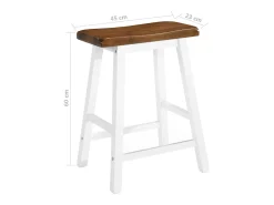 Taburetes de cocina 2 unidades madera maciza