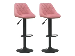 Taburetes de cocina 2 unidades terciopelo rosa