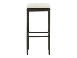 Taburetes de cocina con cojines 2 uds ratán sintético marrón