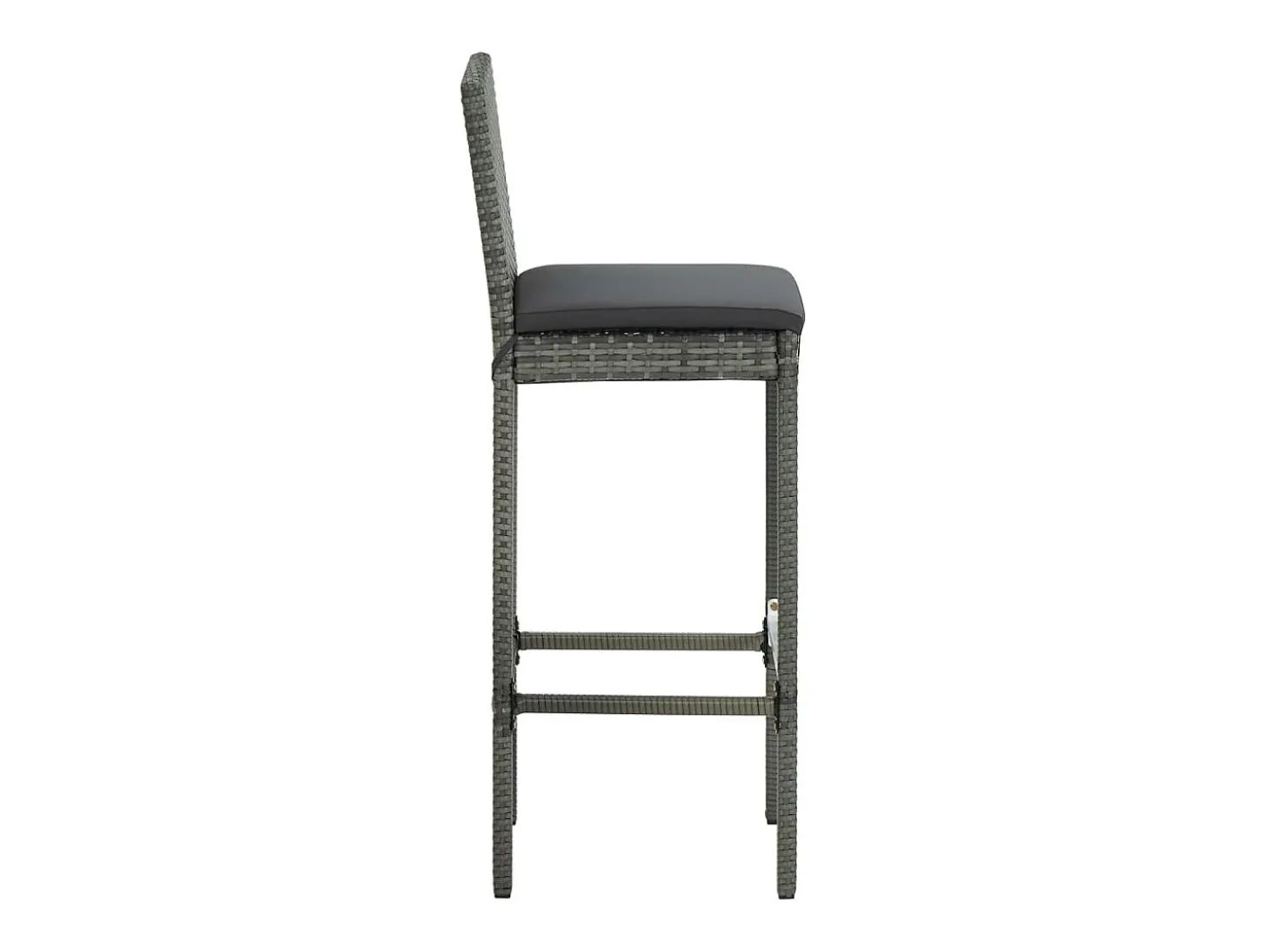 Taburetes de cocina con cojines 6 uds ratán sintético gris