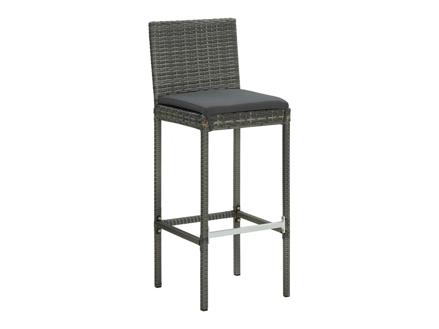 Taburetes de cocina con cojines 6 uds ratán sintético gris