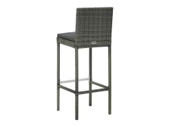 Taburetes de cocina con cojines 6 uds ratán sintético gris