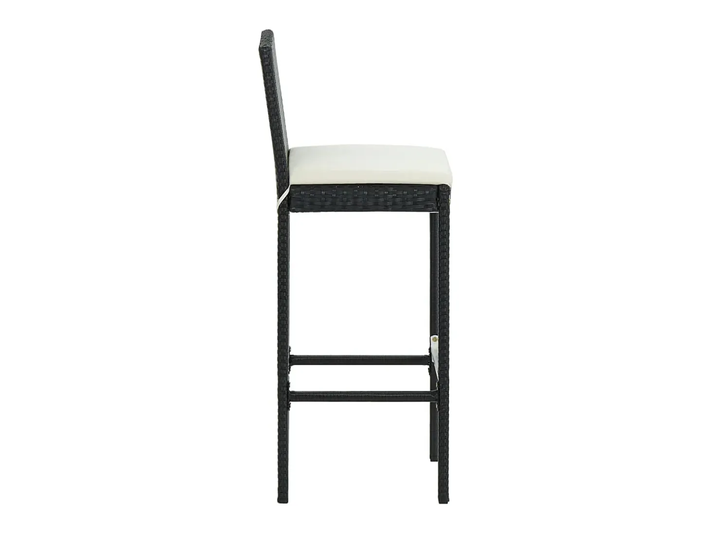 Taburetes de cocina con cojines 6 uds ratán sintético negro