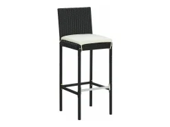 Taburetes de cocina con cojines 6 uds ratán sintético negro