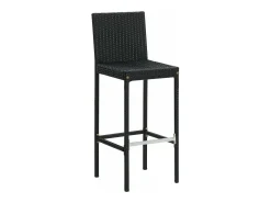 Taburetes de cocina con cojines 6 uds ratán sintético negro