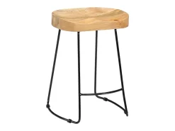 Taburetes de cocina gavin 2 unidades madera maciza de mango