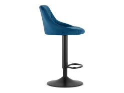 Taburetes giratorios Valora DAKA terciopelo azul base negra x2
