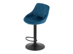 Taburetes giratorios Valora DAKA terciopelo azul base negra x2