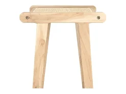 Taburetes para isla de cocina de teca y ratán natural 66 cm - Haida