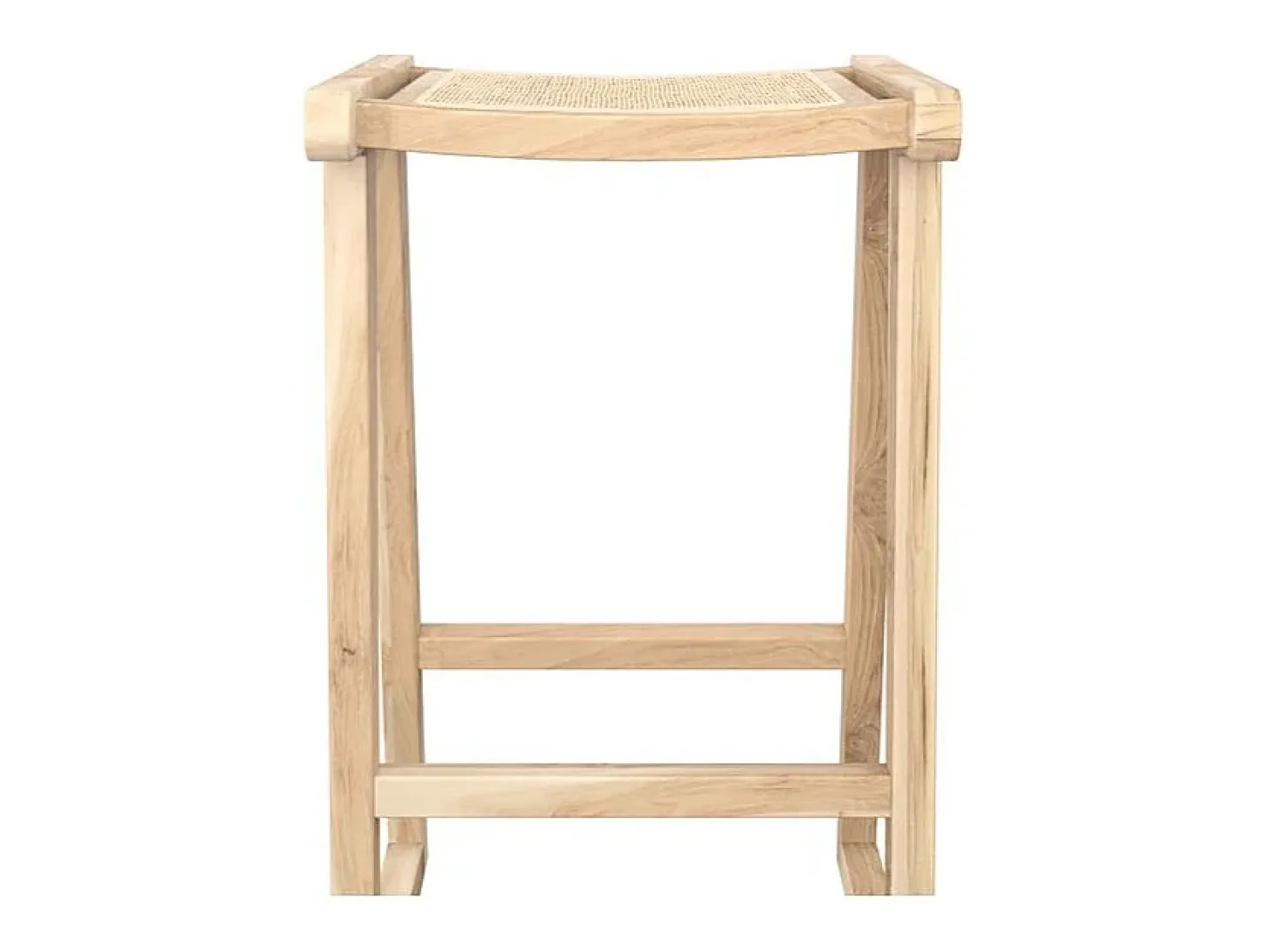 Taburetes para isla de cocina de teca y ratán natural 66 cm - Haida