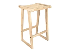 Taburetes para isla de cocina de teca y ratán natural 66 cm - Haida
