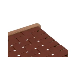 Taburetes para isla de cocina de teca y cuero tejido marrón 66 cm - Kuna