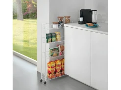 Étagère Multiuso 3 Étages FINO 4 de Metaltex. Finition Polytherm® Couleur Argent