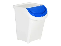 Tarrant Cubos de basura apilables con tapa 3 uds PP blanco 120 L