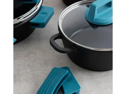 Tartera Confort Quid con tapa aluminio fundido azul/negro Ø36 cm