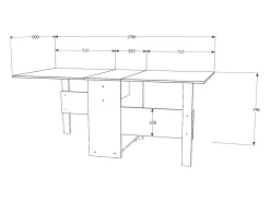 Tavolo pieghevole haaus Nova, rovere Sonoma, 179 x 90 x 75 cm