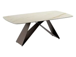 Thanos - Mesa fija (220 x 110 cm) en cerámica marrón