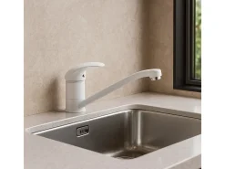 Théo mezclador de fregadero blanco Essebagno