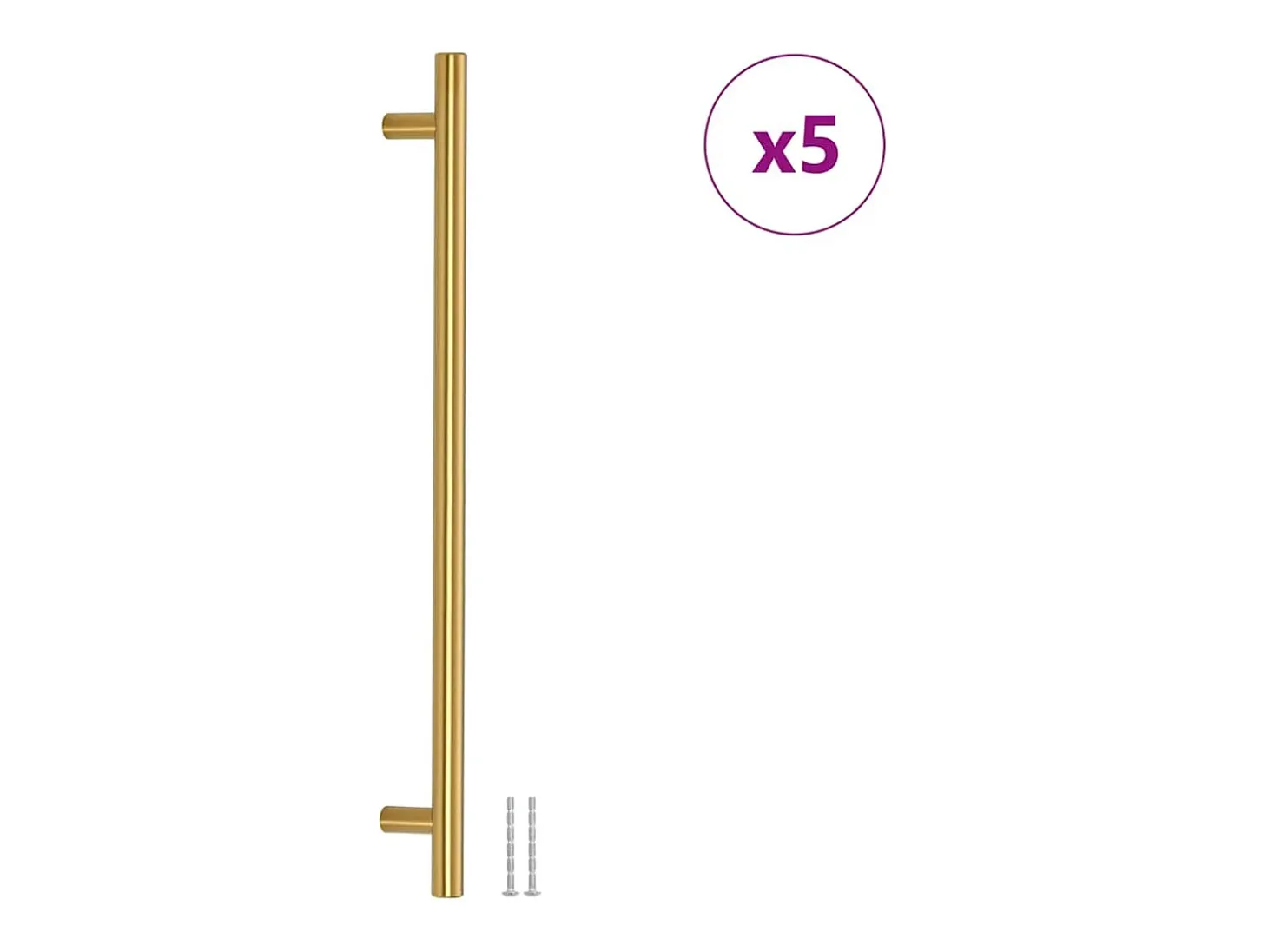 Tiradores para armarios 5 uds acero inoxidable dorado 320 mm