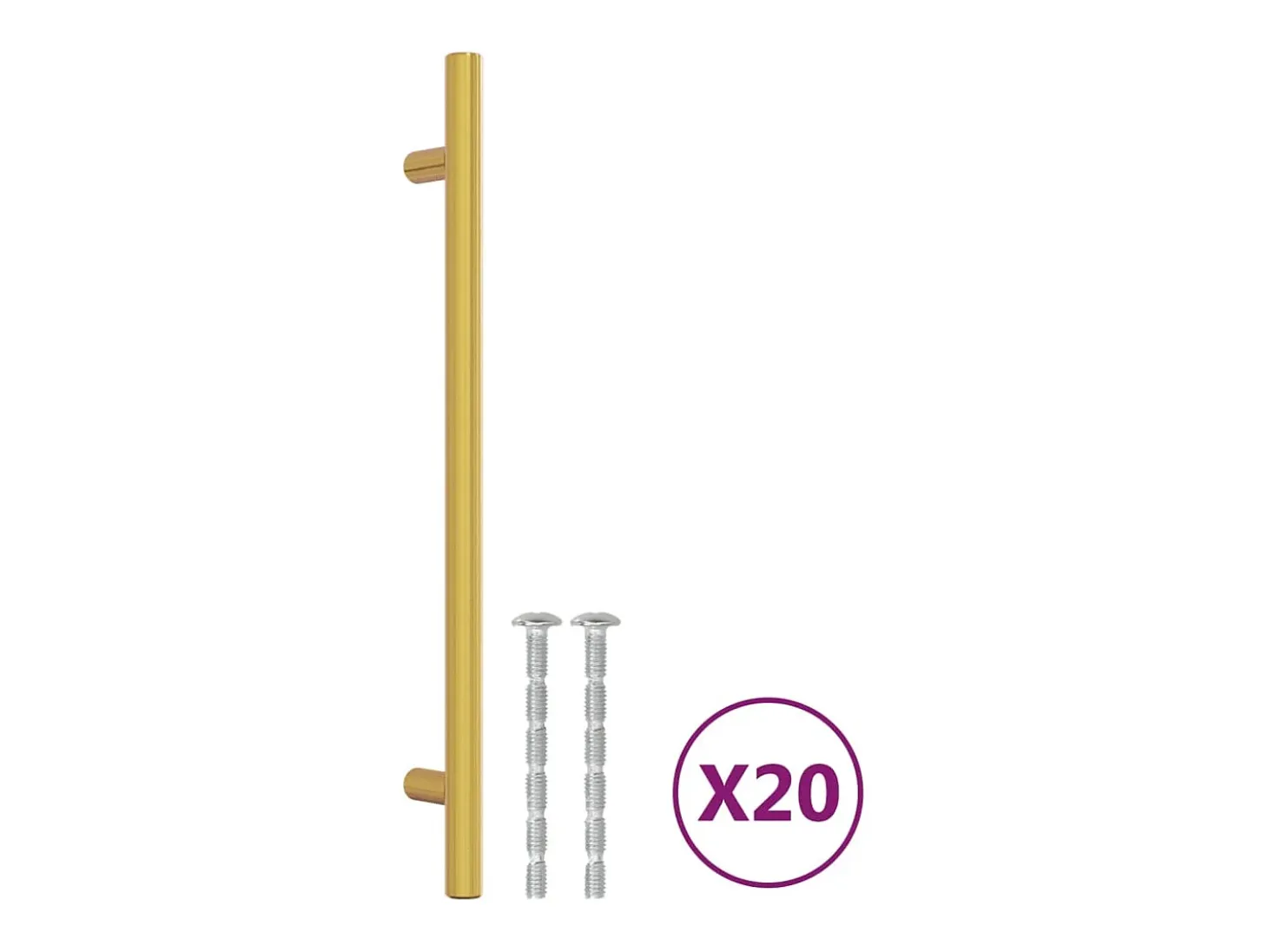 Tiradores para armarios 20 uds acero inoxidable dorado 192 mm
