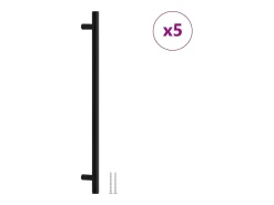 Tiradores para armarios 5 uds acero inoxidable negro 320 mm