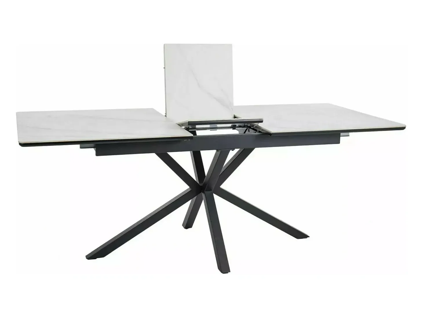 Tommy mesa de comedor extensible de cerámica imitación mármol blanco 160-200 cm